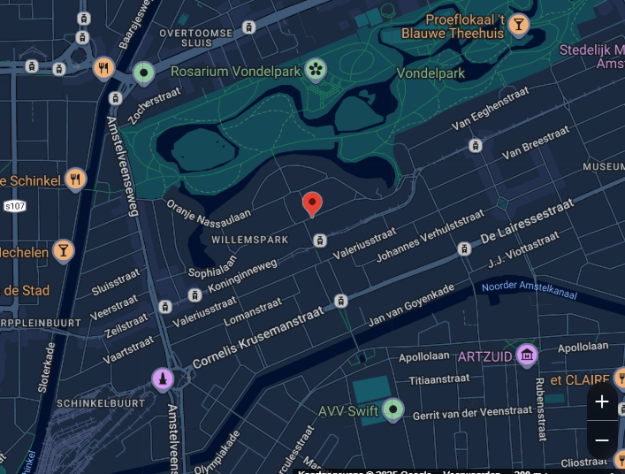 Locatie van de praktijk — Emmaplein 7a, Amsterdam (klik om te openen in Google Maps)